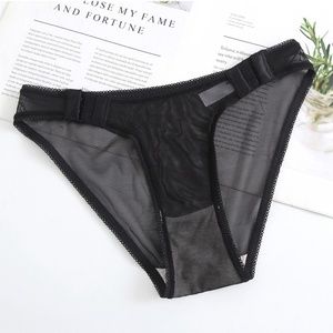 Black Sheer see trough Bikini Swim wear bottom with side colures…
